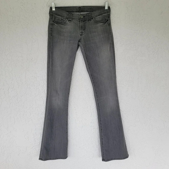 7 For All Mankind Denim - 7 For All Mankind Rocker Bootcut Jeans Womens Size 28 Tall Gray Classic Cotton